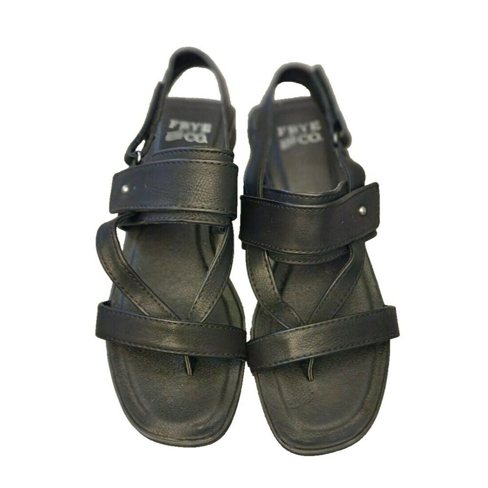 Frye and Co. Cassia Flat Sandals Black Adjustable Strap Size 6 M - Picture 9 of 9